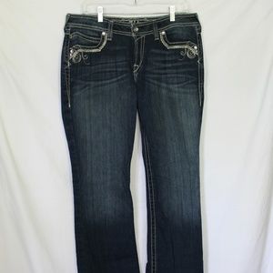 Ariat Turquoise Denim Straight Bootcut Jeans 31R